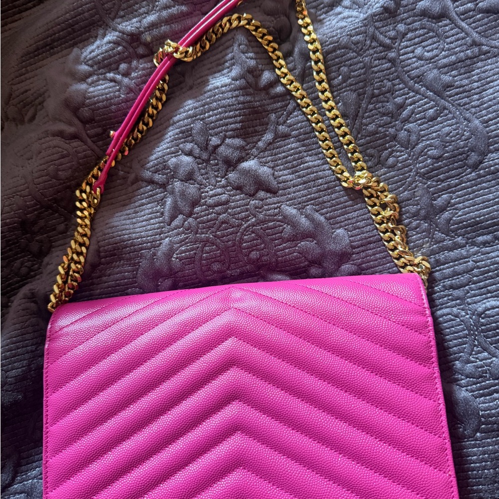 Yves Saint Laurent Fuchsia Quilted Clutch - Picture 3 of 7